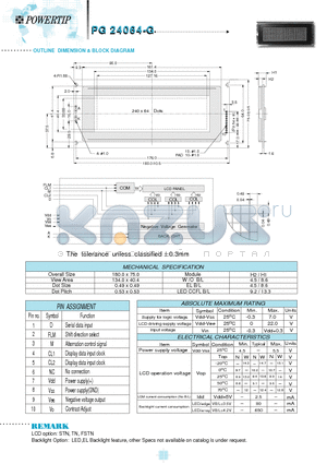 PG24064-G datasheet - OUTLINE DIMENSION & BLOCK DIAGRAM