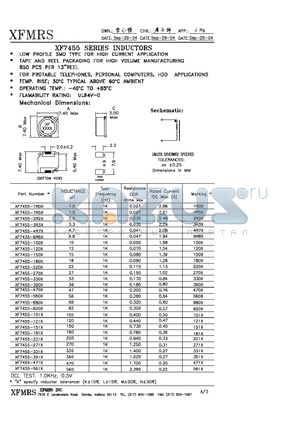 XF7455-561K datasheet - INDUCTORS