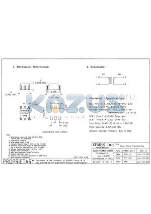 XF7856-GD11 datasheet - Gate Drive Transformer