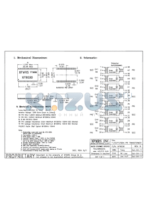 XF9030_11 datasheet - UNLESS OTHERWISE SPECIFIED TOLERANCES -0.010 DIMENSIONS IN INCH