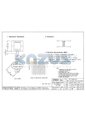 XF9355-RM4 datasheet - DSL Magnetics RM5 Through-Hole Inductors