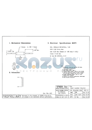 XFAL6326-332K datasheet - Axial Leaded Inductor