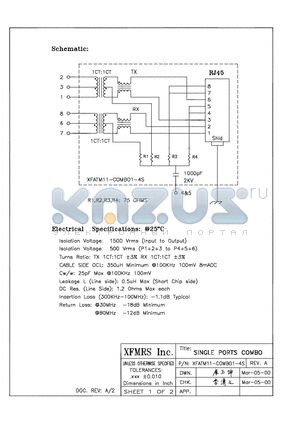 XFATM-COMB01-4S datasheet - SINGLE PORTS COMBO