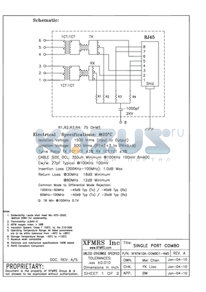 XFATM10A-C1-4MS datasheet - SINGLE PORT COMBO