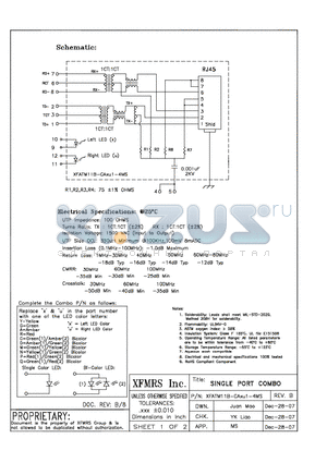 XFATM11B-CAXU1-4MS datasheet - SINGLE PORT COMBO