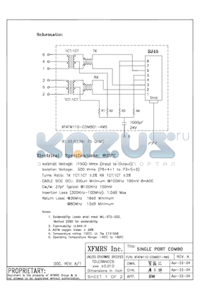 XFATM11G-C1-4MS datasheet - SINGLE PORT COMBO