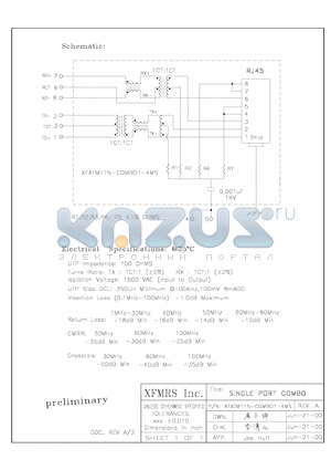 XFATM11N-C1-4MS datasheet - SINGLE PORT COMBO