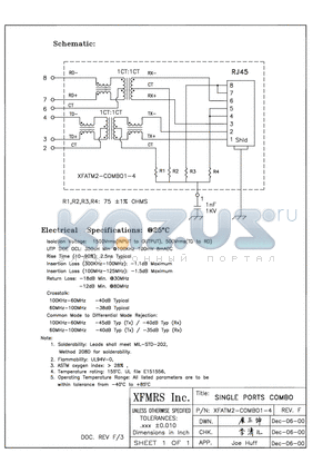 XFATM2-C1-4 datasheet - SINGLE PORTS COMBO