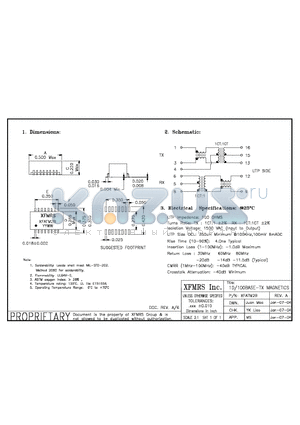 XFATM2B datasheet - 10/100BASE-TX MAGNETICS