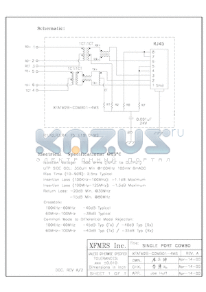 XFATM2B-C1-4MS datasheet - SINGLE PORT COMBO