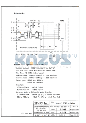 XFATM2H-C1-4S datasheet - SINGLE PORT COMBO