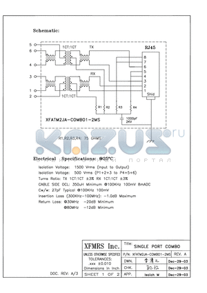 XFATM2JA-C1-2MS datasheet - SINGLE PORT COMBO