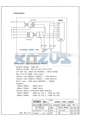 XFATM2MA-C1-2MS datasheet - SINGLE PORT COMBO