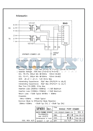 XFATM2P-C1-2S datasheet - SINGLE PORT COMBO