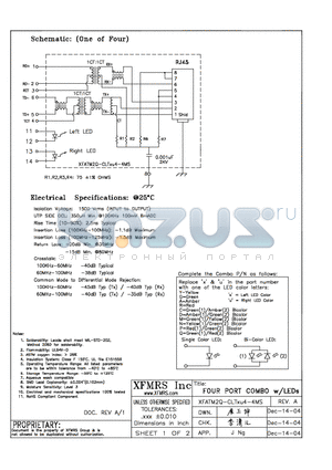 XFATM2Q-CLTXU4-4MS datasheet - FOUR PORT COMBO w/LEDs