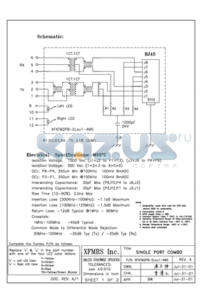 XFATM2PB-CLXU1-4MS datasheet - SINGLE PORT COMBO