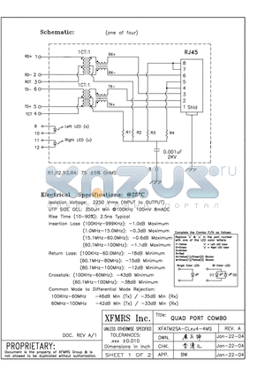 XFATM2SA-CLXU4-4MS datasheet - QUAD PORT COMBO