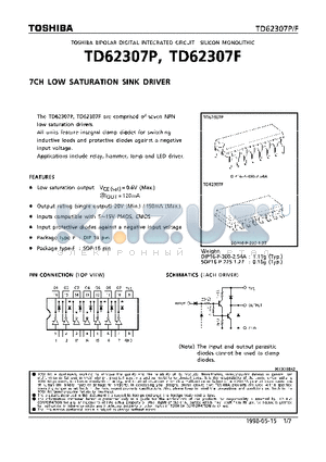 TD62307F datasheet - 7CH LOW SATURATION SINK DRIVER