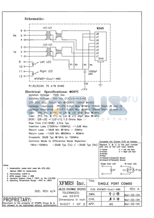 XFATM2Y-CLXU1-4MS datasheet - SINGLE PORT COMBO