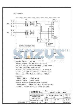 XFATM2Z-C1-4MS datasheet - SINGLE PORT COMBO