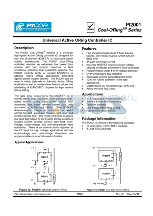 PI2001 datasheet - Universal Active ORing Controller IC