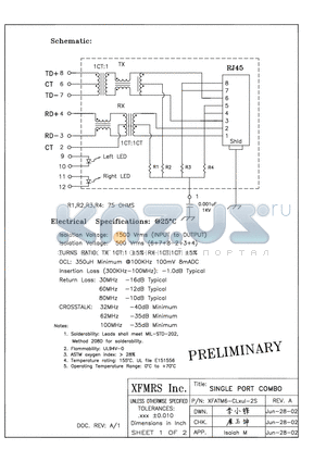 XFATM6-CLXU1-2S datasheet - SINGLE PORT COMBO