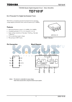 TD7101F_02 datasheet - ELC Prescaler For Digital Synthesized Tuner