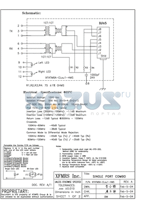 XFATM6A-CLXU1-4MS datasheet - SINGLE PORT COMBO