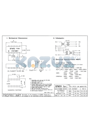 XFATM6IT datasheet - HIGH SPEED LAN MAGNETICS