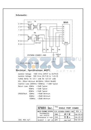 XFATM6M-C1-4MS datasheet - SINGLE PORT COMBO