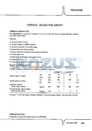 TDA2655B datasheet - VERTICAL DEFLECTION CIRCUIT