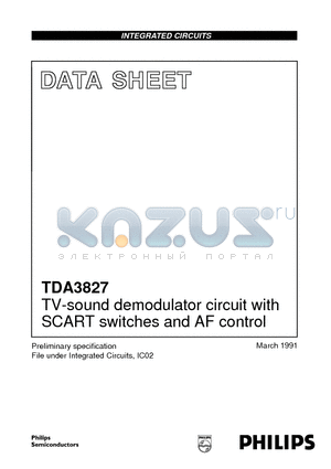 TDA3827 datasheet - TV-sound demodulator circuit with SCART switches and AF control