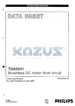 TDA5241 datasheet - Brushless DC motor drive circuit