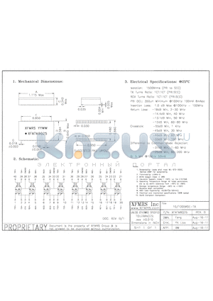 XFATM8Q25_11 datasheet - UNLESS OTHERWISE SPECIFIED TOLERANCES -0.010 DIMENSIONS IN INCH