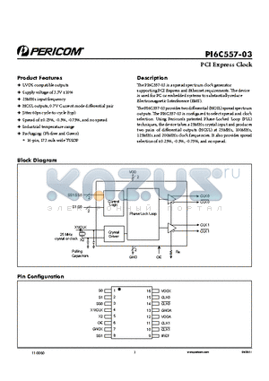 PI6C557-03 datasheet - PCI Express Clock