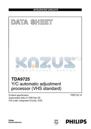 TDA9725 datasheet - Y/C automatic adjustment processor VHS standard