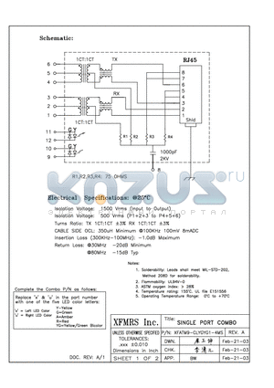 XFATM9-CLYGYG1-4MS datasheet - SINGLE PORT COMBO