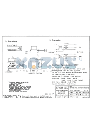 XFATM9B2 datasheet - 10/100 BASE MAGNETIC MODULE