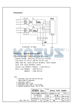 XFATM9DA-CT1-4M datasheet - SINGLE PORT COMBO