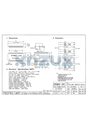 XFATM9DQ datasheet - 10/100 BASE MAGNETIC MODULE