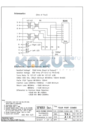 XFATM9K-CLNN4-4MS datasheet - FOUR PORT COMBO