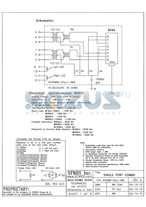 XFATM9K-CTXU1-4MS_10 datasheet - SINGLE PORT COMBO