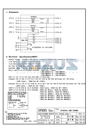 XFATM9M-USBXU-4 datasheet - STACKED USB COMBO