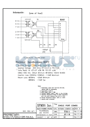 XFATM9N-C4-2MS datasheet - SINGLE PORT COMBO