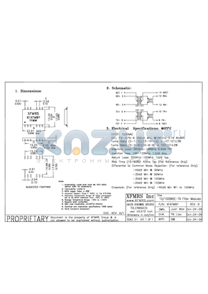 XFATM9P datasheet - 10/100BASE-TX Filter Modules