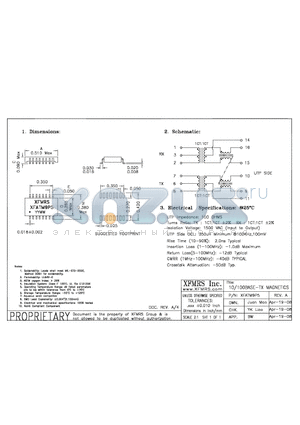 XFATM9P5 datasheet - 10/100BASE-TX MAGNETICS