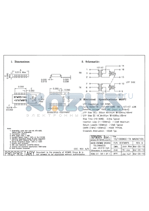 XFATM9P5 datasheet - 10/100BASE-TX MAGNETICS