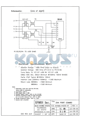 XFATM9Q-STACK8-4TF datasheet - 2x4 PORT COMBO