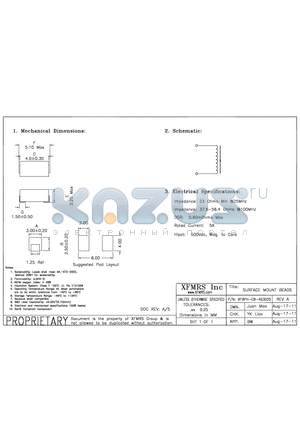 XFBPH-C8-403025_11 datasheet - UNLESS OTHERWISE SPECIFIED TOLERANCES -0.25 DIMENSIONS IN MM