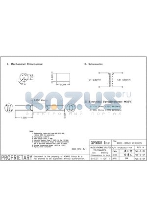 XFEB20021-4B datasheet - WIDE-BAND CHOKES